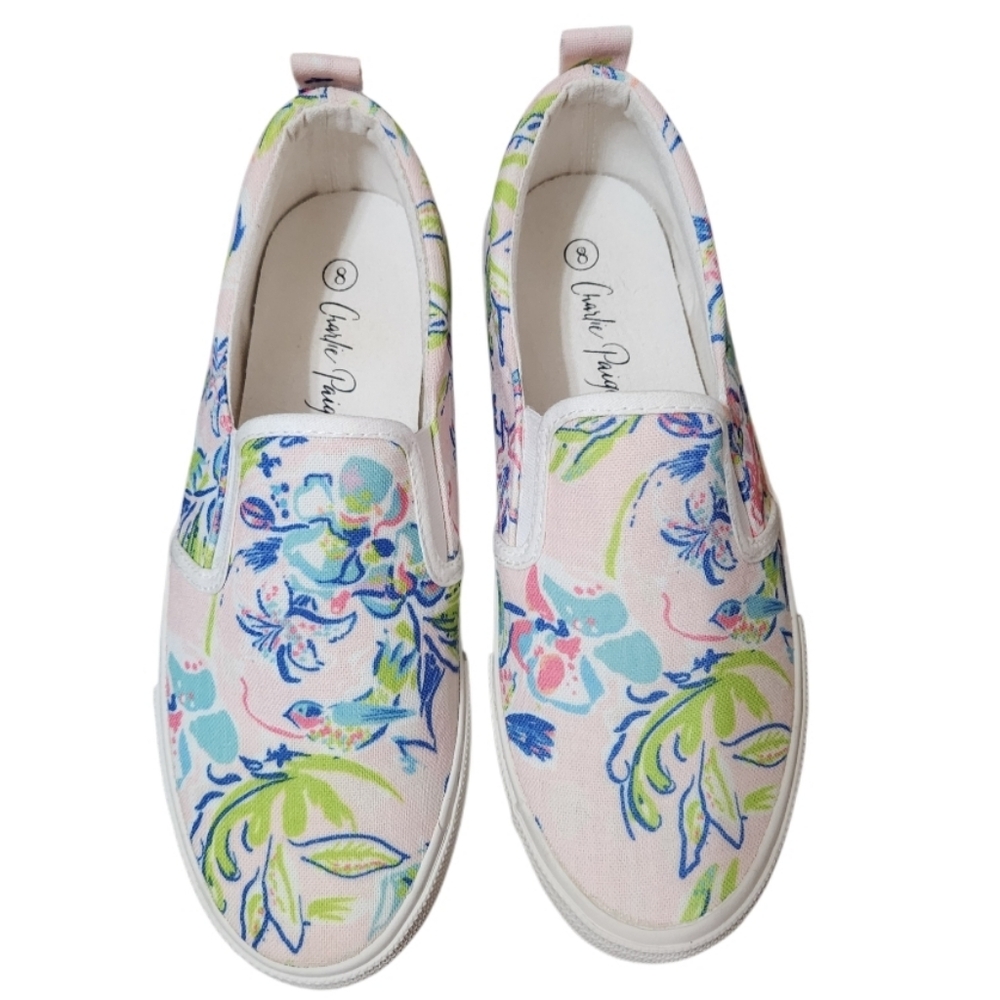 Floral Canvas Slip-On Sneakers Sz 8 New In Box - Picture 2 of 3